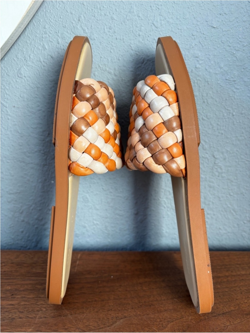 Madewell Suzi Slide Sandals - Tan/White/Mocha Women 7 - Picture 4 of 12